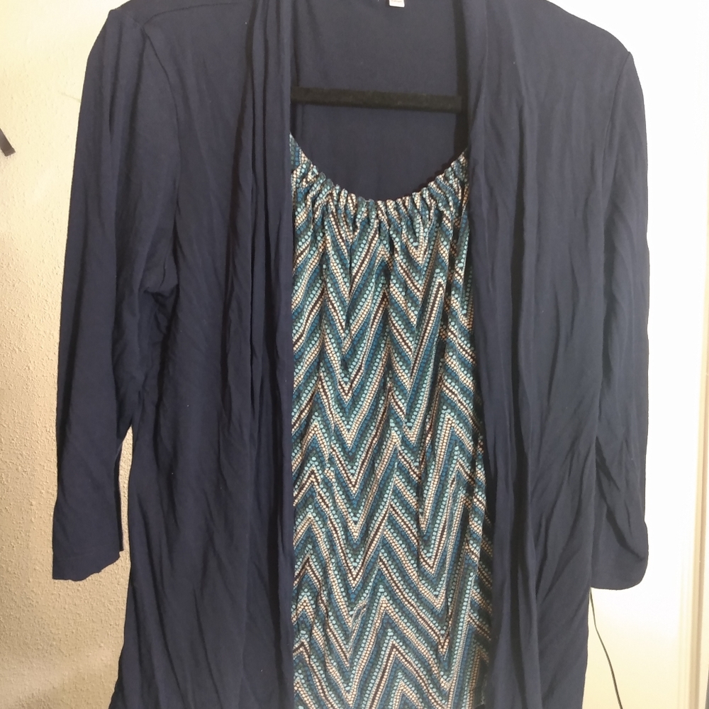 3/$25 Croft and Barrow blue tank and cardigan